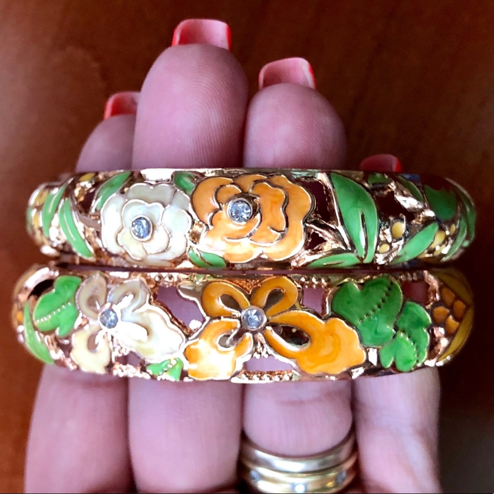 New Gorgeous Set of 2 Cloisonné Bracelets